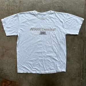 Armani Exchange White T-Shirt Made in USA Vintage Y2K